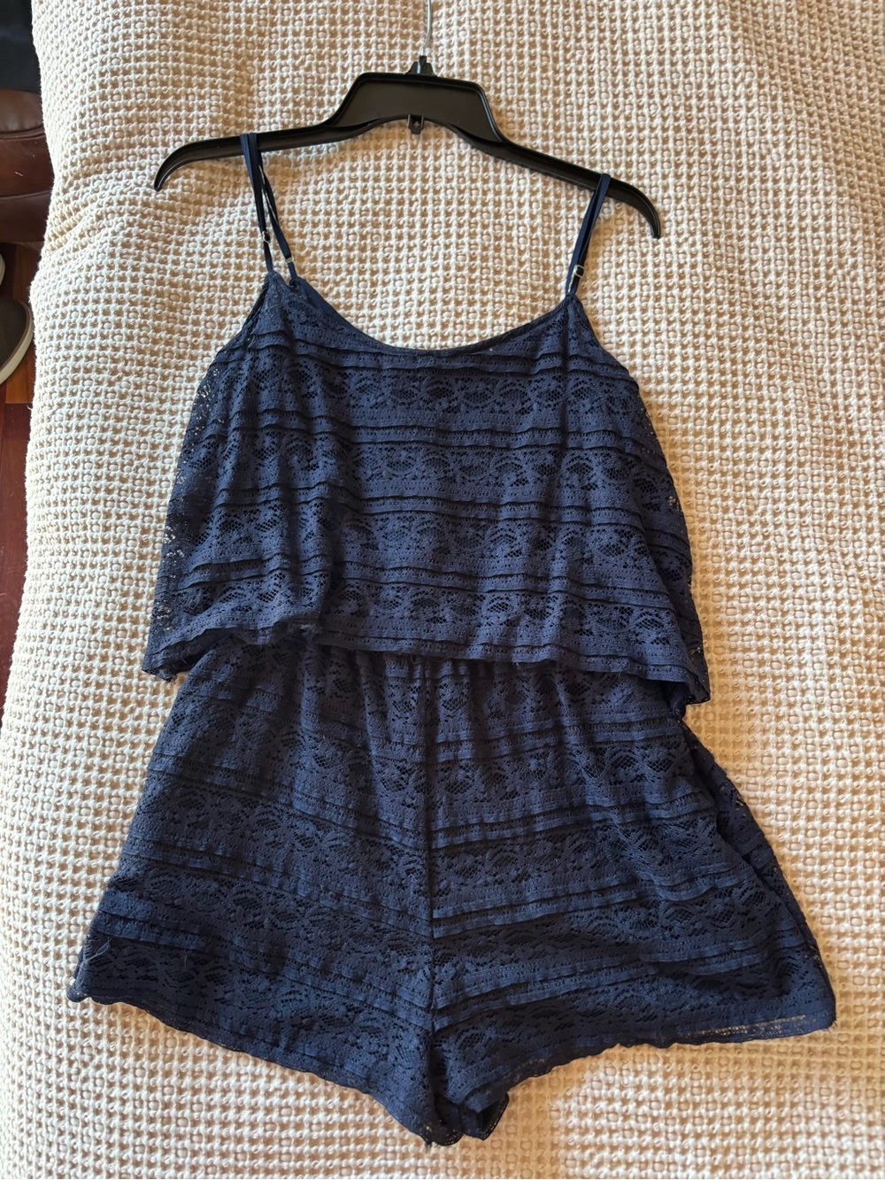 Zara Junior’s Navy Lace Layered Cami Romper